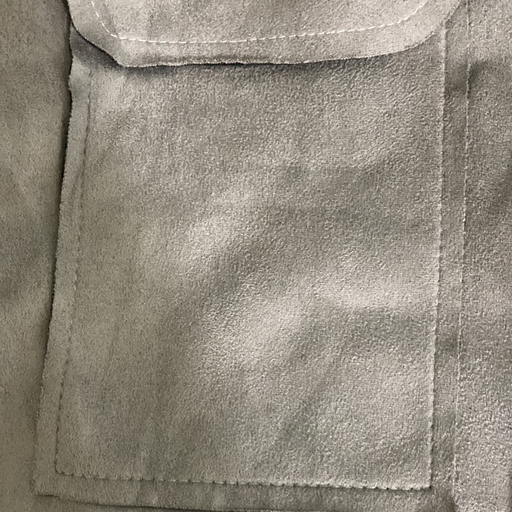Zeagoo Cropped Faux Suede Open Front Raw Seams Jacket Size M New With Tag - Picture 11 of 11